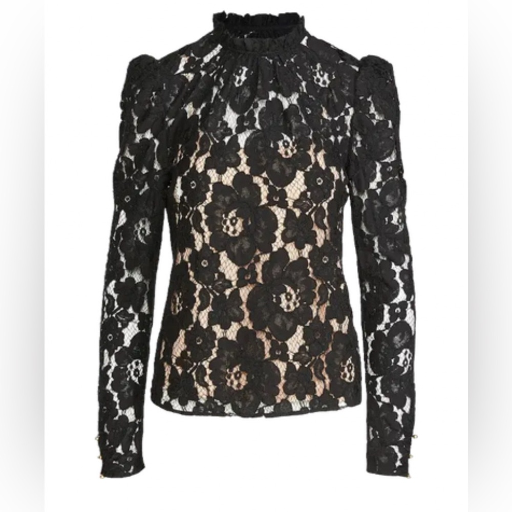 Wayf black lace top